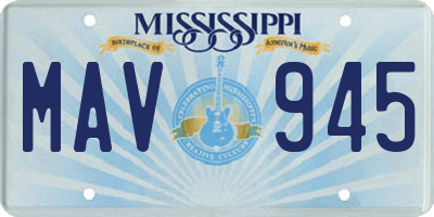 MS license plate MAV945