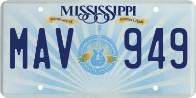 MS license plate MAV949