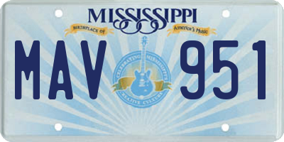 MS license plate MAV951