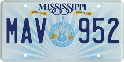 MS license plate MAV952