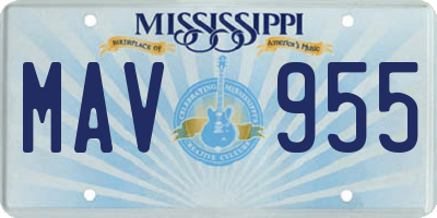 MS license plate MAV955