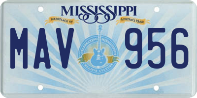 MS license plate MAV956
