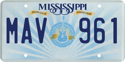 MS license plate MAV961