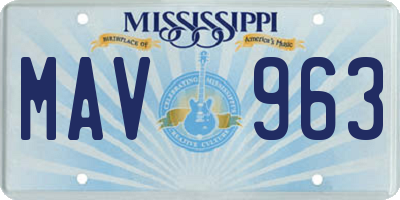 MS license plate MAV963