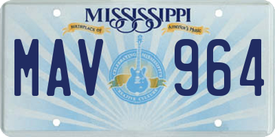 MS license plate MAV964