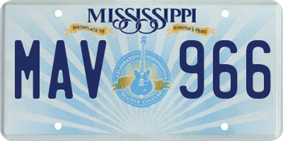 MS license plate MAV966