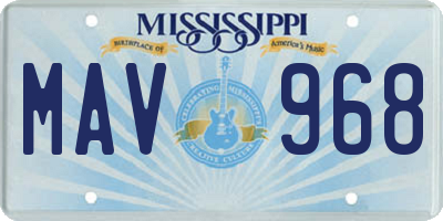 MS license plate MAV968