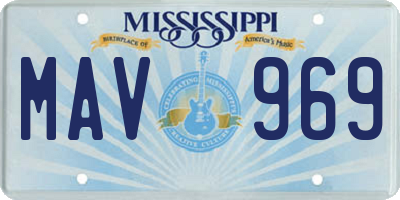 MS license plate MAV969