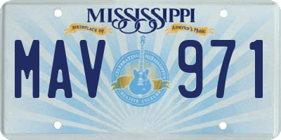 MS license plate MAV971