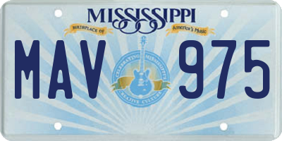 MS license plate MAV975