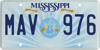 MS license plate MAV976