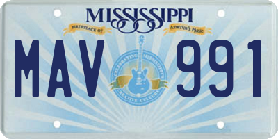 MS license plate MAV991