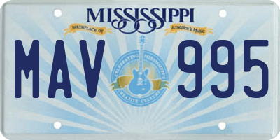MS license plate MAV995