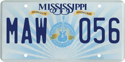 MS license plate MAW056