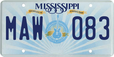 MS license plate MAW083