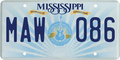 MS license plate MAW086