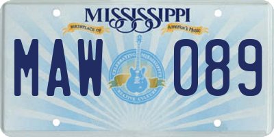 MS license plate MAW089