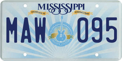MS license plate MAW095