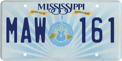 MS license plate MAW161