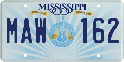 MS license plate MAW162