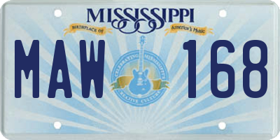 MS license plate MAW168