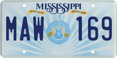 MS license plate MAW169