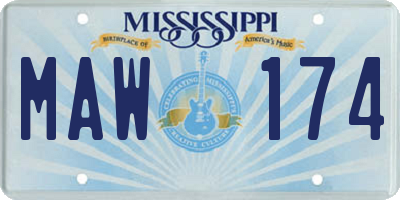 MS license plate MAW174