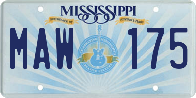 MS license plate MAW175