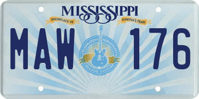 MS license plate MAW176