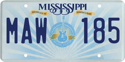 MS license plate MAW185