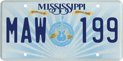 MS license plate MAW199
