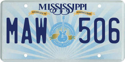 MS license plate MAW506