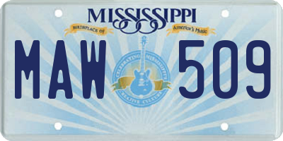 MS license plate MAW509