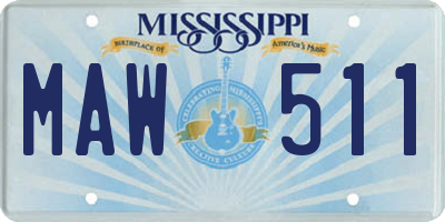 MS license plate MAW511
