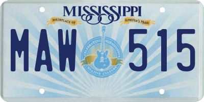 MS license plate MAW515