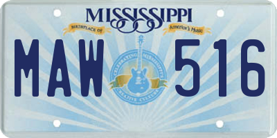 MS license plate MAW516