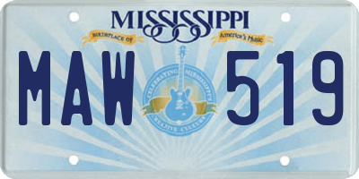 MS license plate MAW519