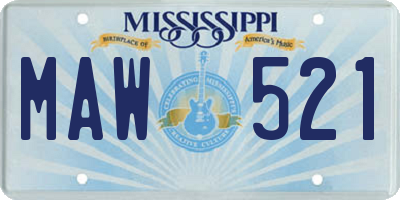 MS license plate MAW521
