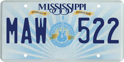 MS license plate MAW522