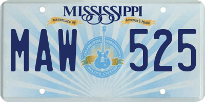 MS license plate MAW525