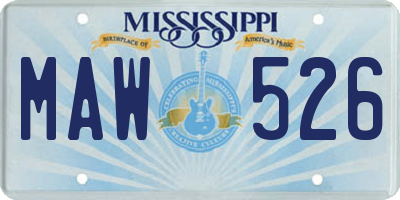 MS license plate MAW526