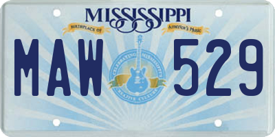 MS license plate MAW529