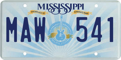 MS license plate MAW541