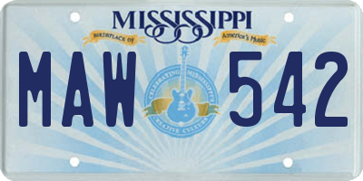 MS license plate MAW542