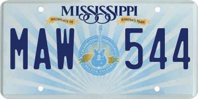 MS license plate MAW544