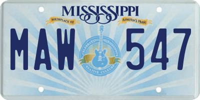MS license plate MAW547