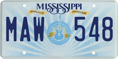 MS license plate MAW548