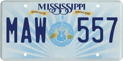 MS license plate MAW557