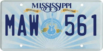 MS license plate MAW561