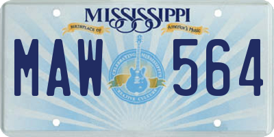 MS license plate MAW564